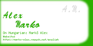 alex marko business card