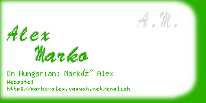 alex marko business card